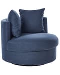 Miniatyrbilde 1 av 9: Lenestol Blå Polyester Svingbar jernfot To puter Avtakbare trekk Rund rygg Moderne Glam Style Stue