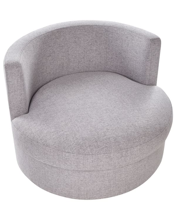 Lenestol Grå Polyester Svingbar jernfot To puter Avtakbare trekk Rund rygg Moderne Glam Style Stue