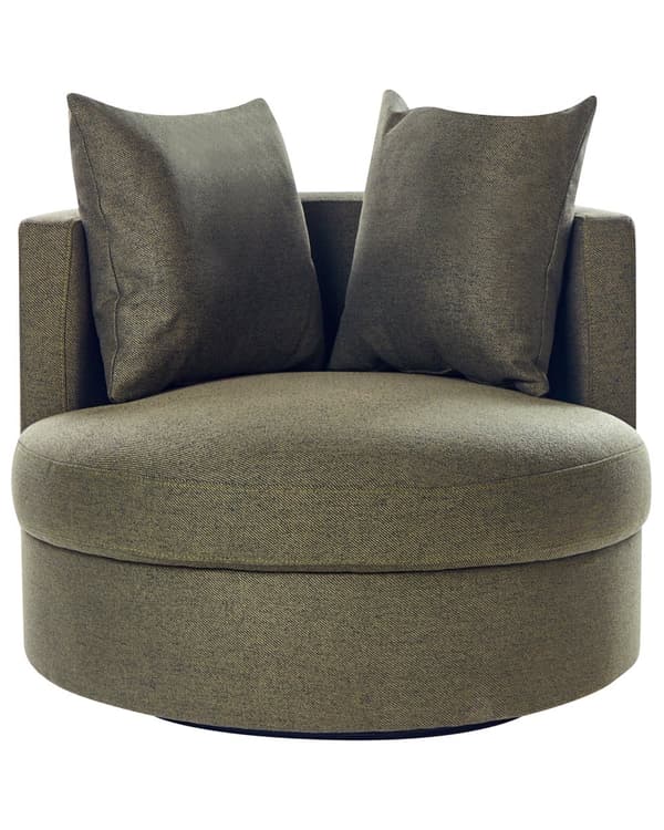 Lenestol Grønn Polyester Svingbar jernfot To puter Avtakbare trekk Rund rygg Moderne Glam Style Stue