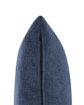 Miniatyrbillede 8 af 9: Lænestol Blå Polyester Rund Stof Stuestol Uden Armlæn til Stuen Bred Hvilestol Drejefod Polstret Moderne Design Møbel med Ryghynder