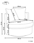 Miniatyrbillede 3 af 9: Lænestol Grøn Polyester Rund Stof Stuestol Uden Armlæn til Stuen Bred Hvilestol Drejefod Polstret Moderne Design Møbel med Ryghynder