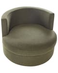 Miniatyrbillede 7 af 9: Lænestol Grøn Polyester Rund Stof Stuestol Uden Armlæn til Stuen Bred Hvilestol Drejefod Polstret Moderne Design Møbel med Ryghynder