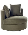 Miniatyrbillede 1 af 9: Lænestol Grøn Polyester Rund Stof Stuestol Uden Armlæn til Stuen Bred Hvilestol Drejefod Polstret Moderne Design Møbel med Ryghynder