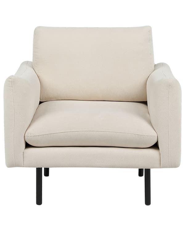 Lenestol Lys beige stoff Svarte ben Moderne retrostil