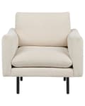 Miniatyrbilde 4 av 10: Lenestol Lys beige stoff Svarte ben Moderne retrostil