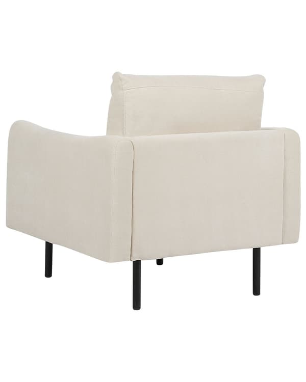 Lenestol Lys beige stoff Svarte ben Moderne retrostil