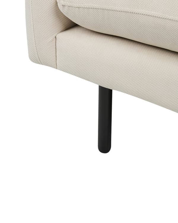 Lenestol Lys beige stoff Svarte ben Moderne retrostil