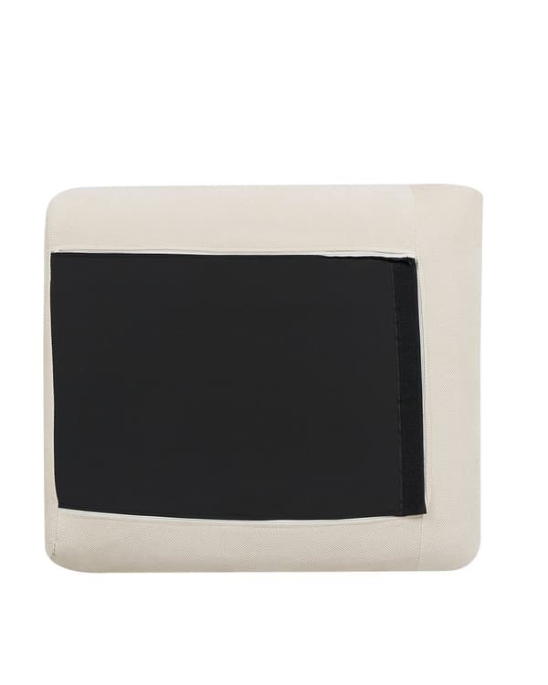 Lenestol Lys beige stoff Svarte ben Moderne retrostil