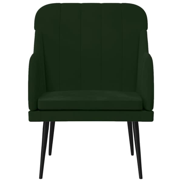 lænestol 63x76x80 cm velour mørkegrøn