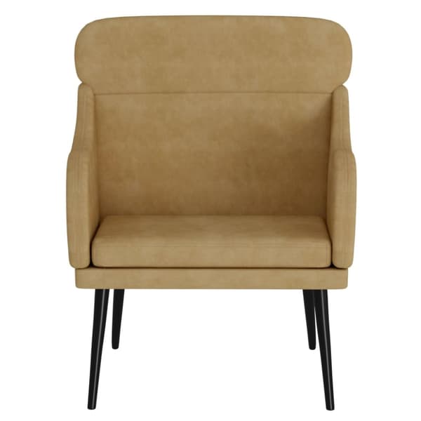 Fåtölj brun 63x76x80 cm sammet