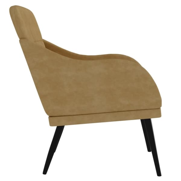 Fåtölj brun 63x76x80 cm sammet