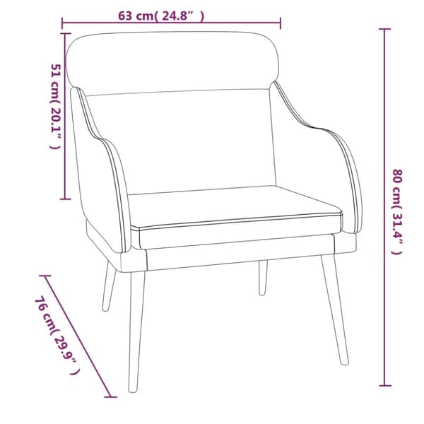 Fåtölj brun 63x76x80 cm sammet