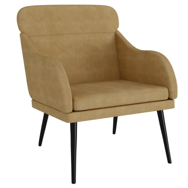 Fåtölj brun 63x76x80 cm sammet