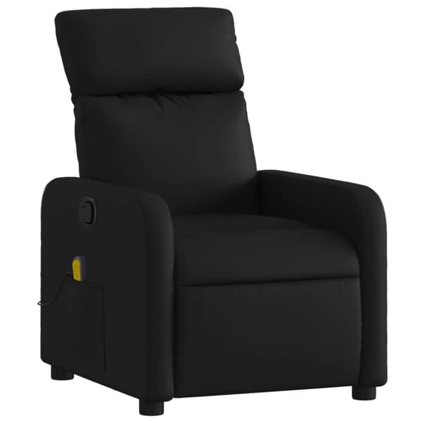 Massagefåtölj svart konstläder