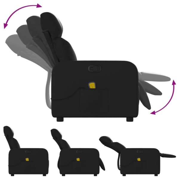 Massagefåtölj svart konstläder