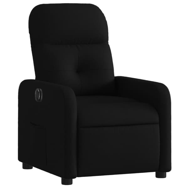 Elektrisk reclinerfåtölj svart tyg