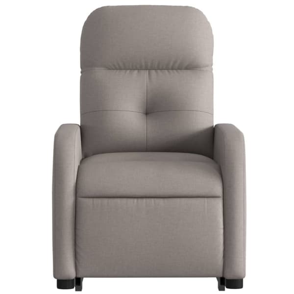 Elektrisk reclinerfåtölj med uppresningshjälp taupe tyg