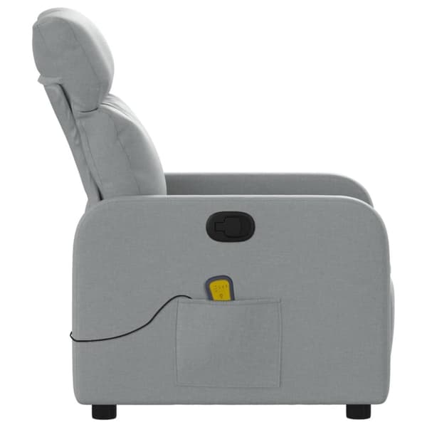 Massagefåtölj ljusgrå tyg