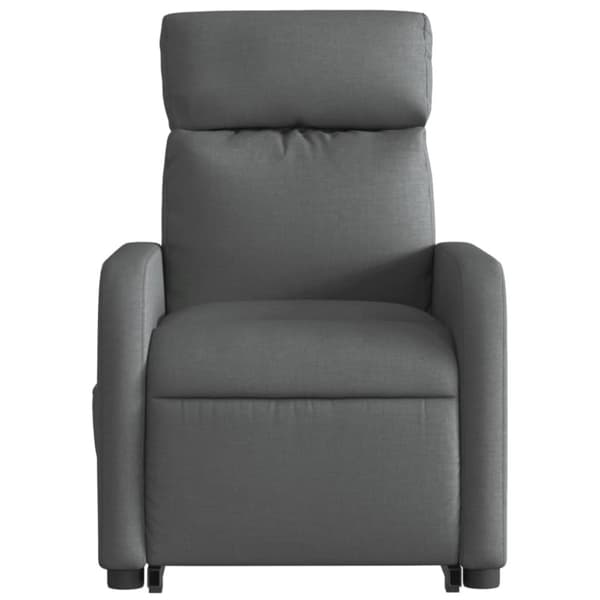 Massagefåtölj med uppresningshjälp mörkgrå tyg