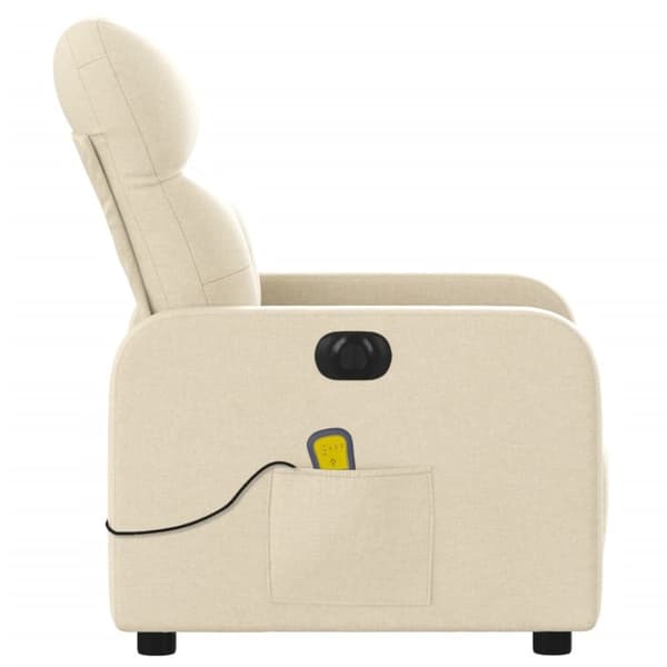 eldrevet massagestol stof cremefarvet