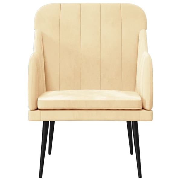 Fåtölj gräddvit 63x76x80 cm sammet