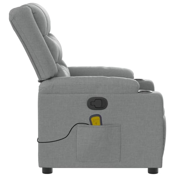 Massagefåtölj ljusgrå tyg
