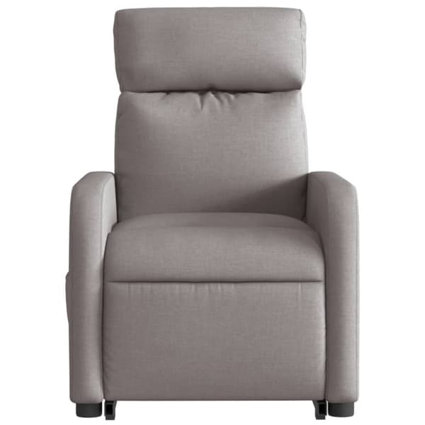 Reclinerfåtölj med uppresningshjälp taupe tyg