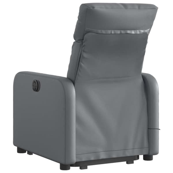 massagestol med løftefunktion kunstlæder grå