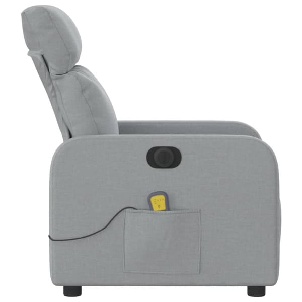 Elektrisk massagefåtölj ljusgrå tyg