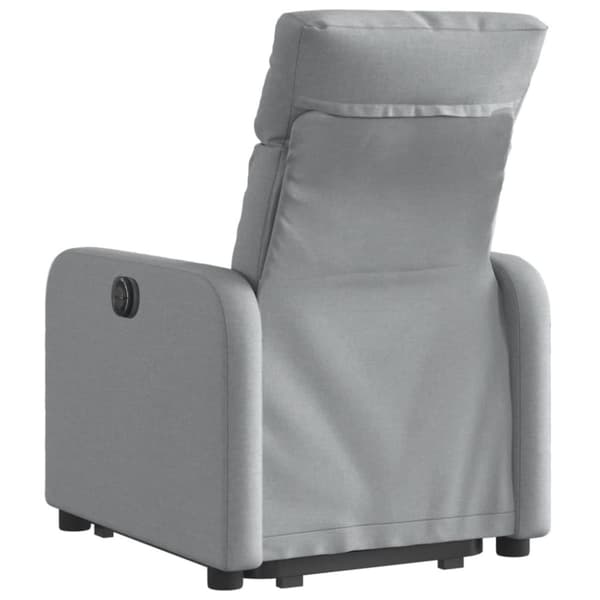 Reclinerfåtölj med uppresningshjälp ljusgrå tyg