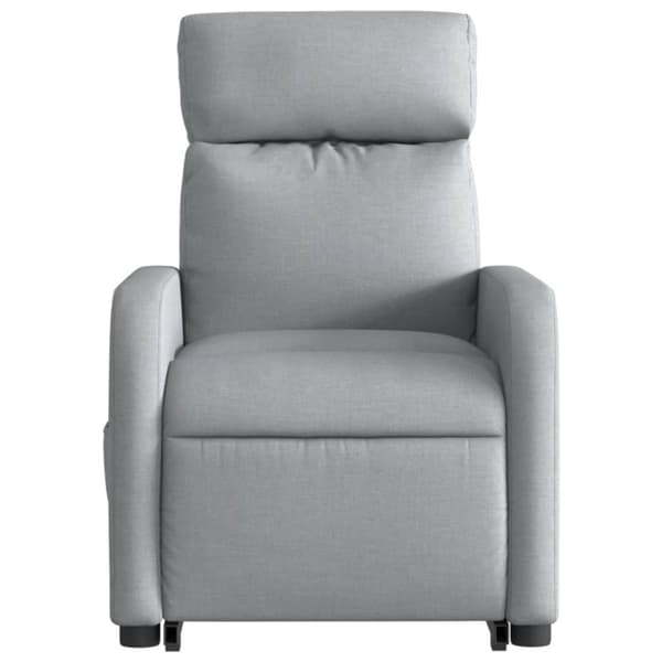 Reclinerfåtölj med uppresningshjälp ljusgrå tyg