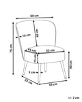 Miniatyrbilde 3 av 9: Lenestol Lysbeige Boucle-stoff Armless Accent Stol Armløs Metallben Moderne Design Stue Soverom