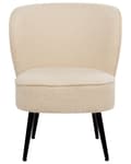 Miniatyrbilde 4 av 9: Lenestol Lysbeige Boucle-stoff Armless Accent Stol Armløs Metallben Moderne Design Stue Soverom