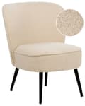 Miniatyrbilde 1 av 9: Lenestol Lysbeige Boucle-stoff Armless Accent Stol Armløs Metallben Moderne Design Stue Soverom