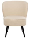 Miniatyrbild 4 av 9: Fåtölj Ljusbeige Boucle-tyg Armlös Accentstol Armlös Metallben Modern Design Vardagsrum Sovrum