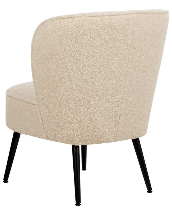 Fåtölj Ljusbeige Boucle-tyg Armlös Accentstol Armlös Metallben Modern Design Vardagsrum Sovrum