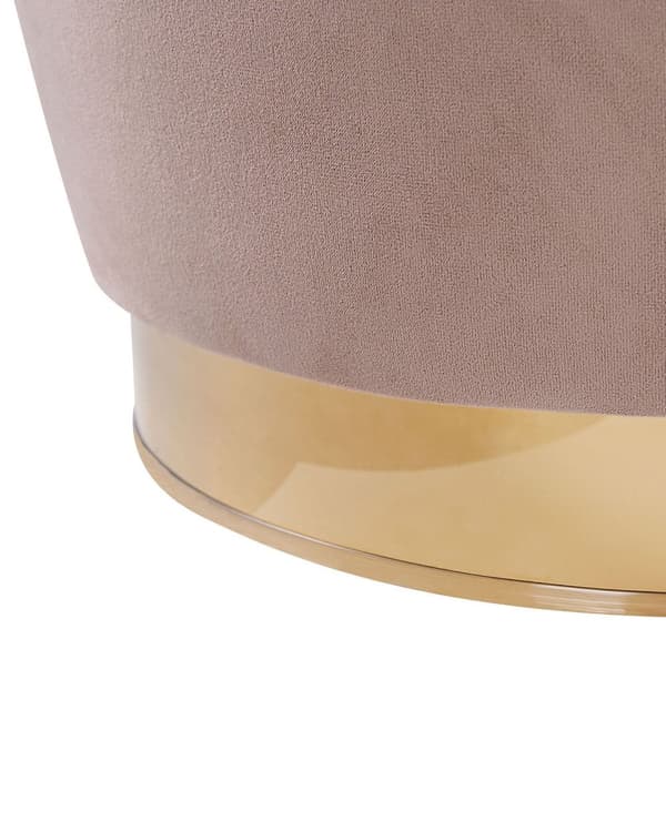 Lenestol Lys beige Gull Velour Metall 72 x 61 cm Rund form Aksentstol Glamourøs Retro Stue