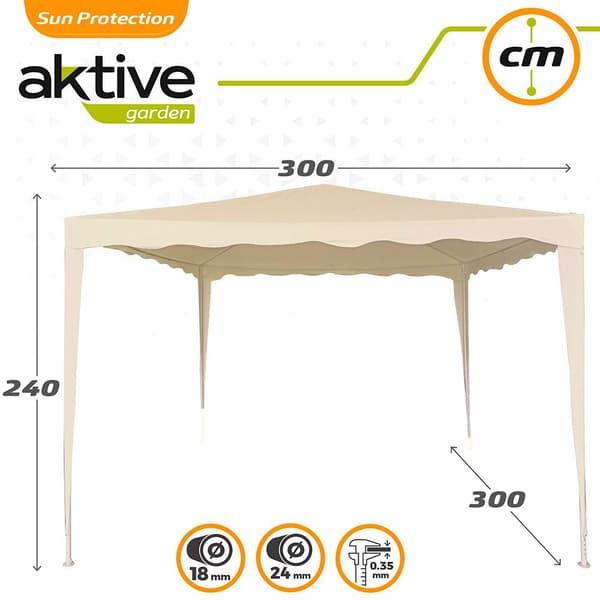 Aktive Firkantet Lysthus 300x300x240 Cm Beige