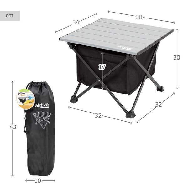 Aktive Hopfällbart Campingbord 63043 34x38x30cm  34x38x30cm
