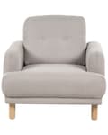 Miniatyrbilde 5 av 10: Lenestol Taupe Polyester Stoff Treben Retro Minimalistisk Stuemøbler