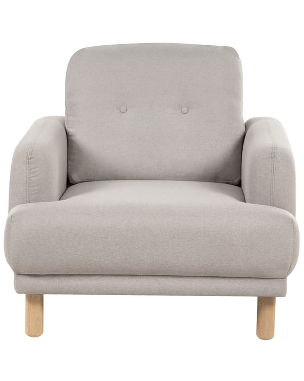 Lenestol Taupe Polyester Stoff Treben Retro Minimalistisk Stuemøbler