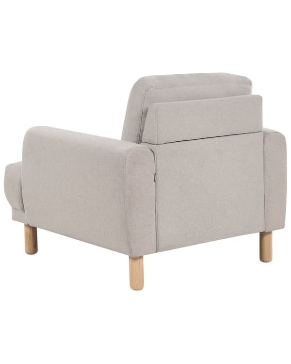 Lenestol Taupe Polyester Stoff Treben Retro Minimalistisk Stuemøbler