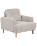 Miniatyrbilde 1 av 10: Lenestol Taupe Polyester Stoff Treben Retro Minimalistisk Stuemøbler
