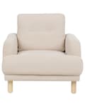 Miniatyrbilde 5 av 10: Lenestol Beige Kordfløyel Treben Retro Minimalistisk Stuemøbler