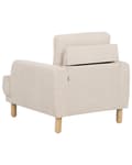 Miniatyrbilde 6 av 10: Lenestol Beige Kordfløyel Treben Retro Minimalistisk Stuemøbler