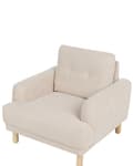 Miniatyrbilde 7 av 10: Lenestol Beige Kordfløyel Treben Retro Minimalistisk Stuemøbler