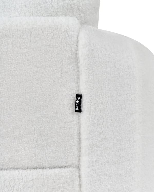 Lænestol Hvid Boucle Stuestol med Armlæn til Stuen Bred Hvilestol Polstret Design Møbel Stol