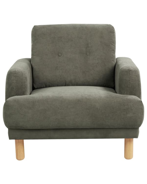 Fåtölj Mörkgrön Manchesterklädsel Träben Retro Minimalistiska Vardagsrumsmöbler