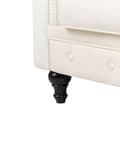Miniatyrbillede 7 af 10: Lænestol Off White Fløjl Stuestol med Armlæn til Stuen Bred Hvilestol Polstret Design Møbel Stol