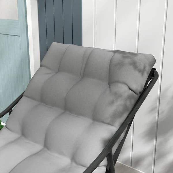 Rootz Fåtölj - Trädgårdsstol - Tjock sits - Trädgårdssoffa - PP Bomull - Stål-polyester - Grå - 62L x 110W x 88H cm